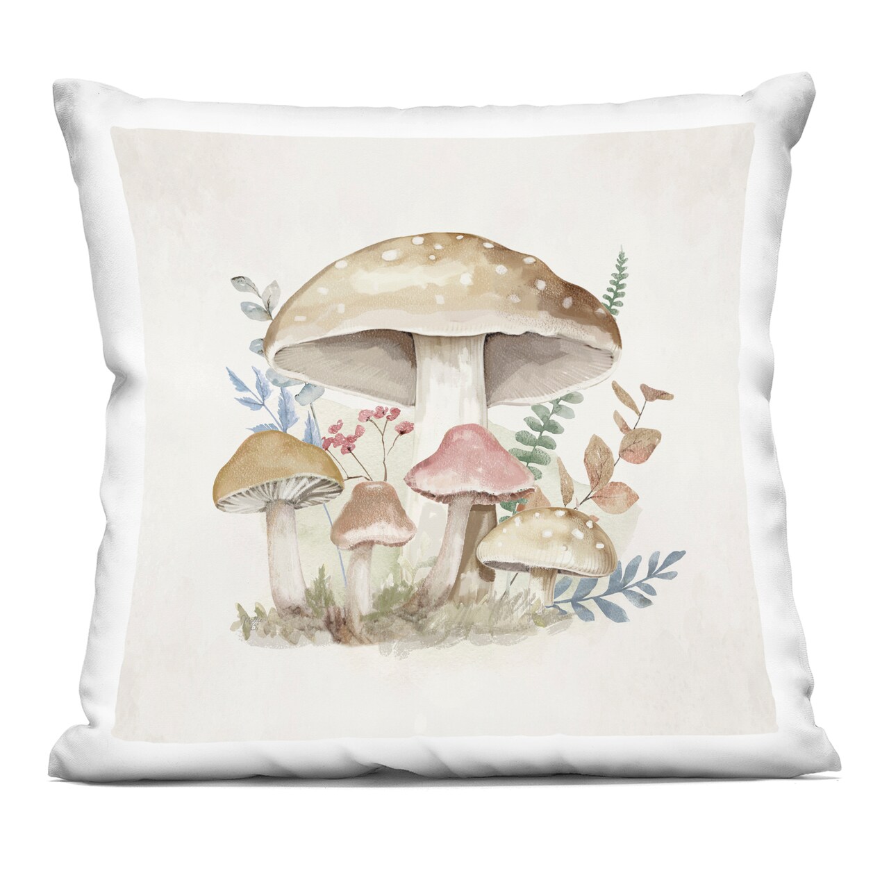 Stupell Industries Neutral Cottage Mushrooms Decorative Printed Pillow design by Mollie B., 18 x 7 x 18